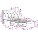 vidaXL Rám postele s čalúneným čelom Biela 120 x 200 cm – Obrázok 11