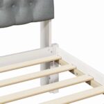 vidaXL Rám postele s čalúneným čelom Biela 120 x 200 cm – Obrázok 8