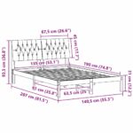 vidaXL Rám postele s čalúneným čelom Hnedá 135 x 190 cm – Obrázok 11
