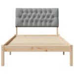 vidaXL Rám postele s čalúneným čelom Hnedá 100 x 200 cm – Obrázok 5