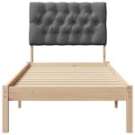 vidaXL Rám postele s čalúneným čelom s čelnou doskou Hnedá 80 x 200 cm – Obrázok 5