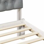 vidaXL Rám postele s čalúneným čelom s čelnou doskou Biela 80 x 200 cm – Obrázok 8