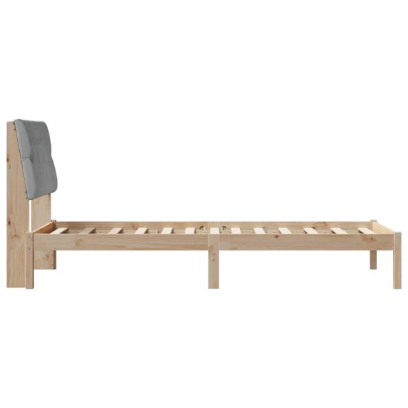 vidaXL Rám postele s čalúneným čelom s čelnou doskou Hnedá 90 x 190 cm – Obrázok 6