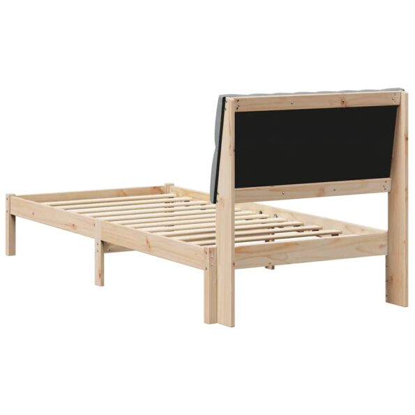 vidaXL Rám postele s čalúneným čelom s čelnou doskou Hnedá 90 x 190 cm – Obrázok 7