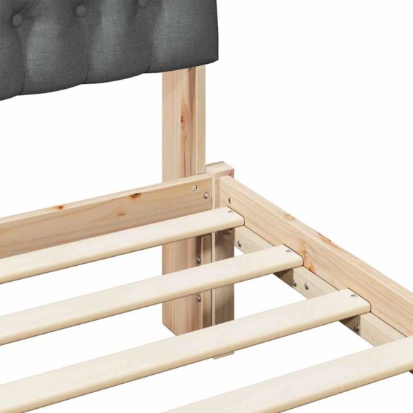 vidaXL Rám postele s čalúneným čelom s čelnou doskou Hnedá 90 x 190 cm – Obrázok 8