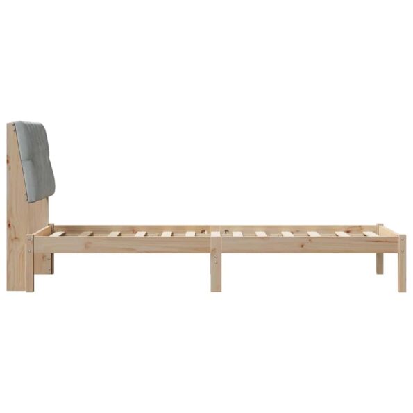 vidaXL Rám postele s čalúneným čelom s čelnou doskou Hnedá 75 x 190 cm – Obrázok 6