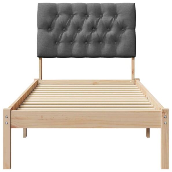 vidaXL Rám postele s čalúneným čelom s čelnou doskou Hnedá 75 x 190 cm – Obrázok 5