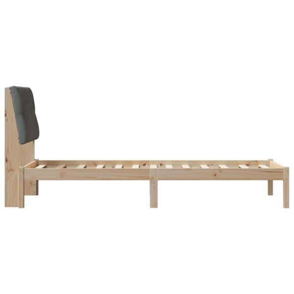 vidaXL Rám postele s čalúneným čelom s čelnou doskou Hnedá 75 x 190 cm – Obrázok 6