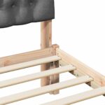 vidaXL Rám postele s čalúneným čelom s čelnou doskou Hnedá 75 x 190 cm – Obrázok 8