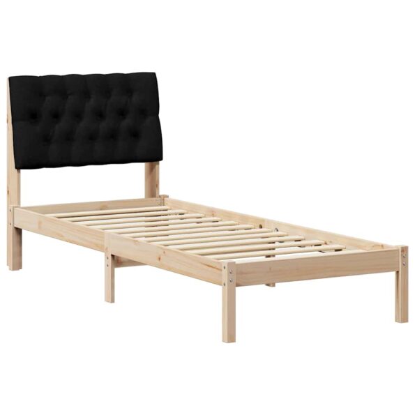 vidaXL Rám postele s čalúneným čelom s čelnou doskou Hnedá 75 x 190 cm – Obrázok 2