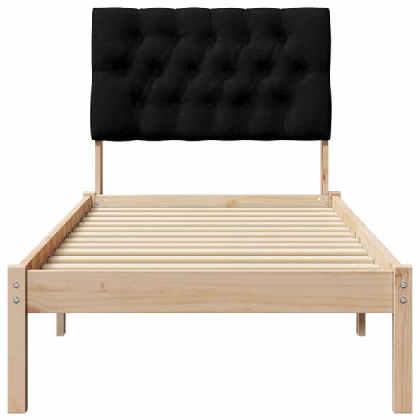 vidaXL Rám postele s čalúneným čelom s čelnou doskou Hnedá 75 x 190 cm – Obrázok 5