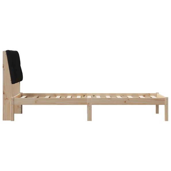 vidaXL Rám postele s čalúneným čelom s čelnou doskou Hnedá 75 x 190 cm – Obrázok 6