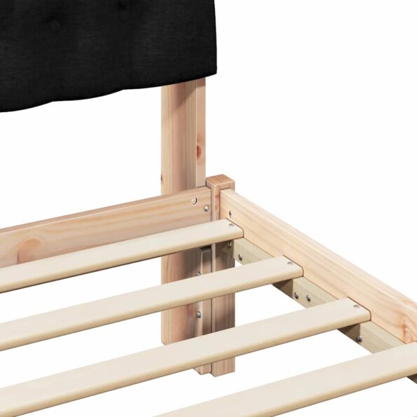 vidaXL Rám postele s čalúneným čelom s čelnou doskou Hnedá 75 x 190 cm – Obrázok 8