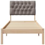 vidaXL Rám postele s čalúneným čelom s čelnou doskou Hnedá 75 x 190 cm – Obrázok 5