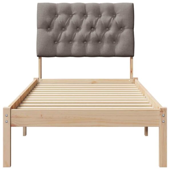 vidaXL Rám postele s čalúneným čelom s čelnou doskou Hnedá 75 x 190 cm – Obrázok 5