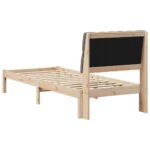 vidaXL Rám postele s čalúneným čelom s čelnou doskou Hnedá 75 x 190 cm – Obrázok 7