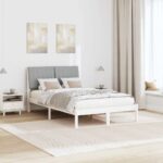 vidaXL Rám postele s čelnou doskou Biela 120 x 200 cm látka – Obrázok 4