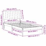 vidaXL Rám postele s čelnou doskou Biela 100 x 200 cm látka – Obrázok 11