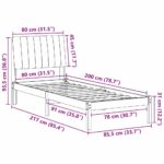 vidaXL Rám postele s čelnou doskou Hnedá 80 x 200 cm látka – Obrázok 11