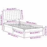 vidaXL Rám postele s čelnou doskou Biela 90 x 190 cm látka – Obrázok 11