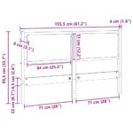 vidaXL Zadné čelo Iný Hnedá 150 cm Borovicový masív – Obrázok 11