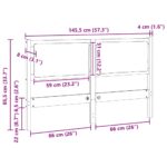 vidaXL Zadné čelo Iný Biela 140 cm Borovicový masív – Obrázok 11