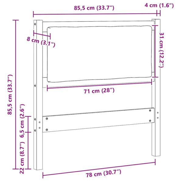 vidaXL Zadné čelo Iný Biela 80 cm Borovicový masív – Obrázok 11