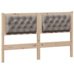 vidaXL Zadné čelo Iný Hnedá a taupe 140 cm Borovicový masív – Obrázok 2