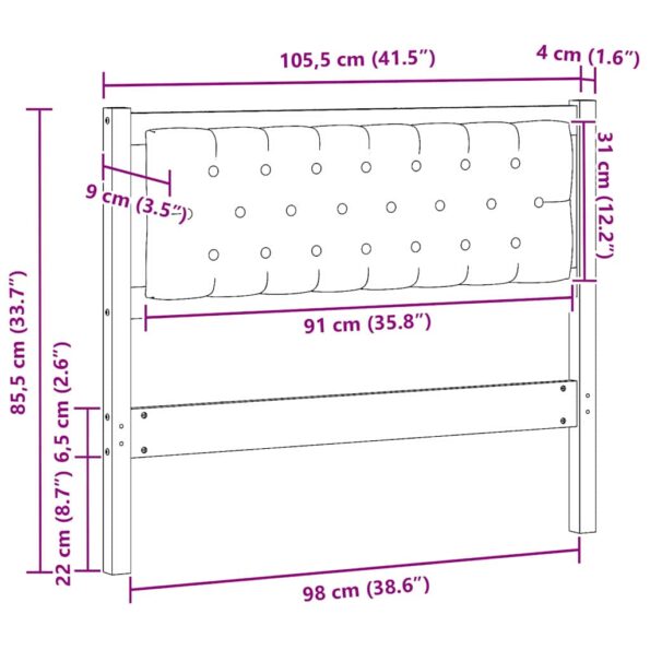 vidaXL Zadné čelo Iný Hnedá a čierna 100 cm Borovicový masív – Obrázok 11