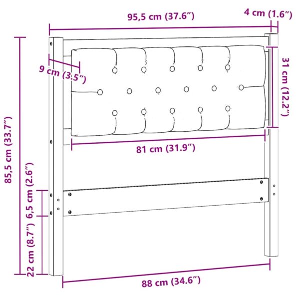 vidaXL Zadné čelo Iný Hnedá a čierna 90 cm Borovicový masív – Obrázok 11