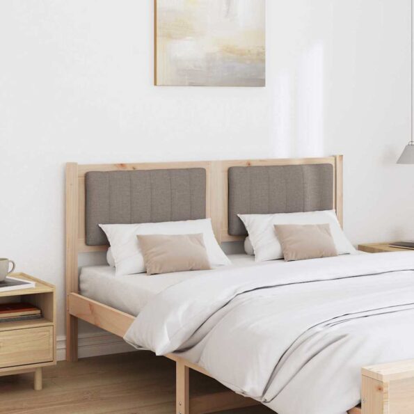 vidaXL Čalúnené čelo postele Hnedá 140 cm Masívne borovicové drevo – Obrázok 3