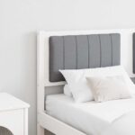 vidaXL Čalúnené čelo postele Biela 140 cm Masívne borovicové drevo