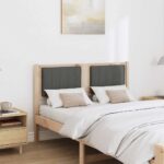 vidaXL Čalúnené čelo postele Hnedá 120 cm Masívne borovicové drevo – Obrázok 3