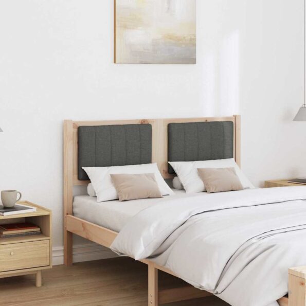 vidaXL Čalúnené čelo postele Hnedá 120 cm Masívne borovicové drevo – Obrázok 3