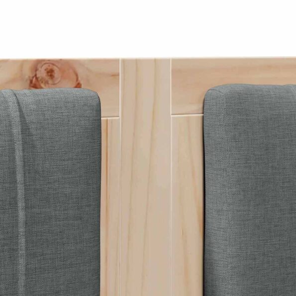 vidaXL Čalúnené čelo postele Hnedá 120 cm Masívne borovicové drevo – Obrázok 7