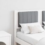vidaXL Čalúnené čelo postele Biela 120 cm Masívne borovicové drevo