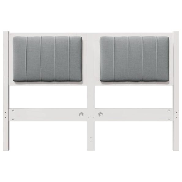 vidaXL Čalúnené čelo postele Biela 120 cm Masívne borovicové drevo – Obrázok 4