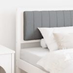 vidaXL Čalúnené čelo postele Biela 90 cm Masívne borovicové drevo
