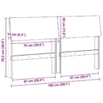 vidaXL Čalúnené čelo postele Čierna 150 cm Masívne borovicové drevo – Obrázok 11
