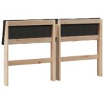 vidaXL Čalúnené čelo postele Čierna 150 cm Masívne borovicové drevo – Obrázok 6