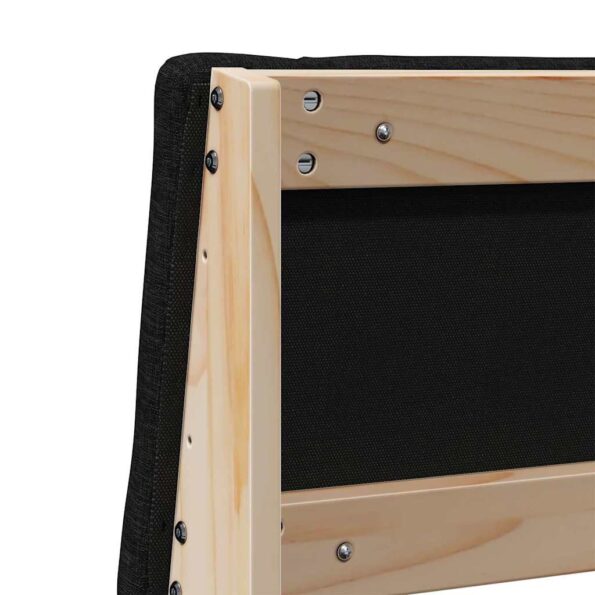 vidaXL Čalúnené čelo postele Čierna 150 cm Masívne borovicové drevo – Obrázok 8