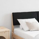 vidaXL Čalúnené čelo postele Čierna 140 cm Masívne borovicové drevo