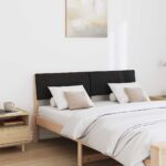 vidaXL Čalúnené čelo postele Čierna 140 cm Masívne borovicové drevo – Obrázok 3