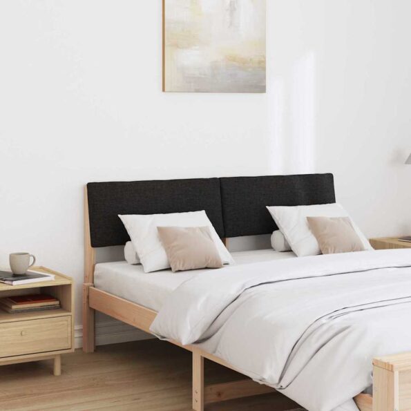 vidaXL Čalúnené čelo postele Čierna 140 cm Masívne borovicové drevo – Obrázok 3