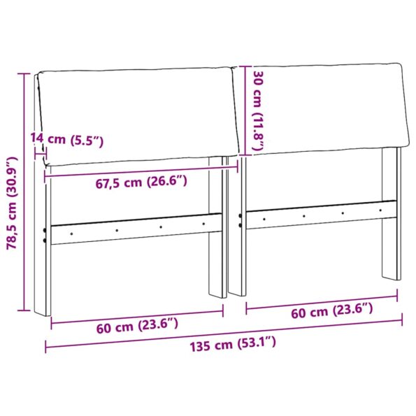 vidaXL Čalúnené čelo postele Tmavo šedá 135 cm – Obrázok 11