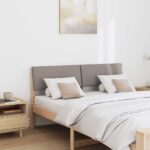 vidaXL Čalúnené čelo postele Sivohnedá 135 cm Masívne borovicové drevo – Obrázok 3