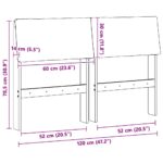 vidaXL Čalúnené čelo postele Tmavo šedá 120 cm – Obrázok 11