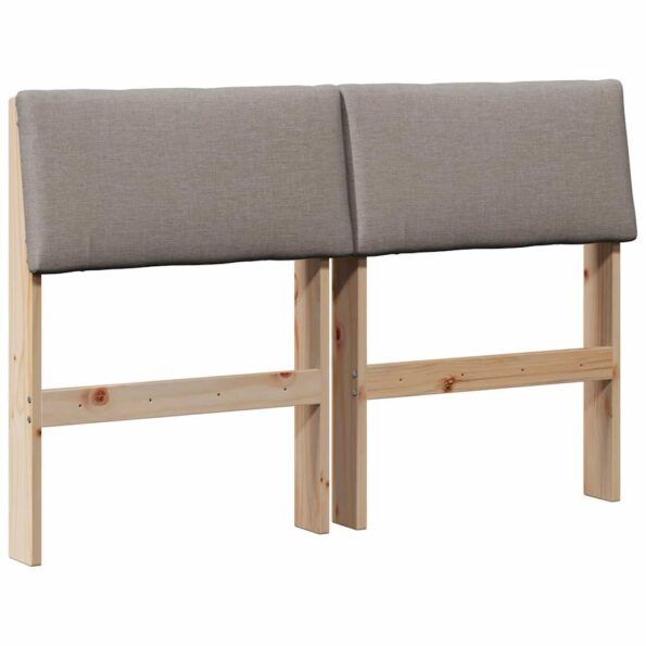 vidaXL Čalúnené čelo postele Sivohnedá 120 cm Masívne borovicové drevo – Obrázok 2