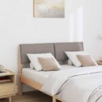 vidaXL Čalúnené čelo postele Sivohnedá 120 cm Masívne borovicové drevo – Obrázok 3