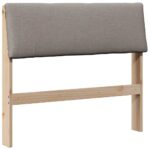 vidaXL Čalúnené čelo postele Sivohnedá 90 cm Masívne borovicové drevo – Obrázok 2